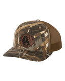 Richardson Camo/Mesh Trucker Cap w/BSS® Seal-Leather Patch