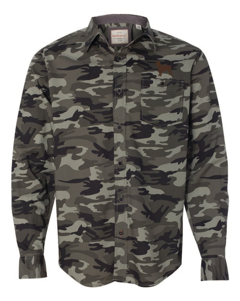 MEN'S WEATHERPROOF VINTAGE CAMO SHIRT W/BSS® SILHOUETTE