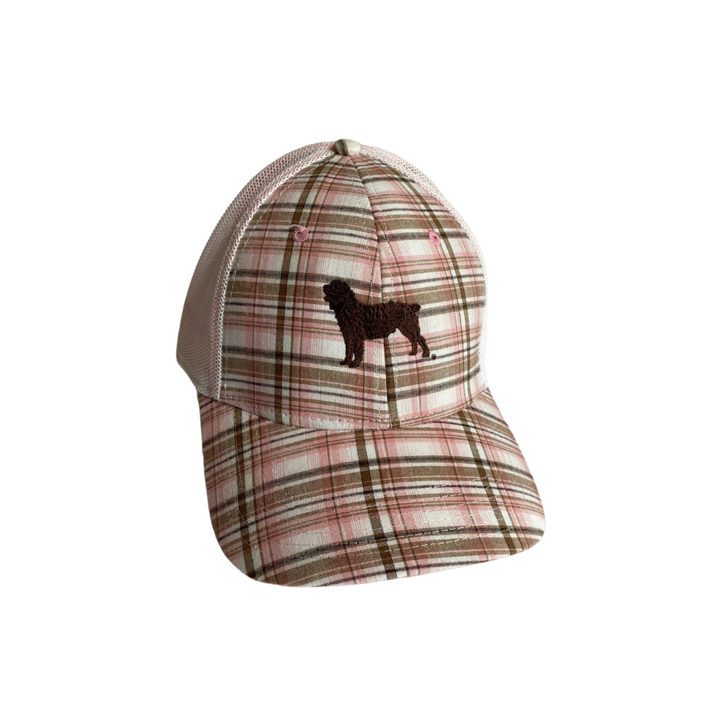 Brown & Pink Plaid Cap w/ BSS® Silhouette